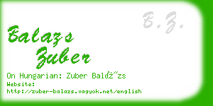 balazs zuber business card